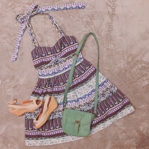 Cute halter dress with tribal print on it